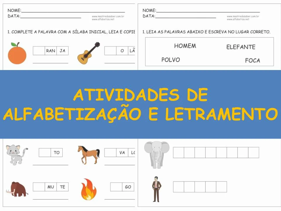 6 Jogos e Atividades de Alfabetização e Letramento, Material Estruturado, Atividades de Alfabetização e Letramento