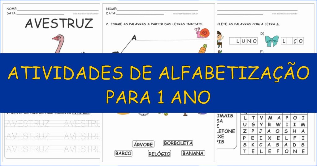 capa atividades de alfabetizacao para 1 ano 1