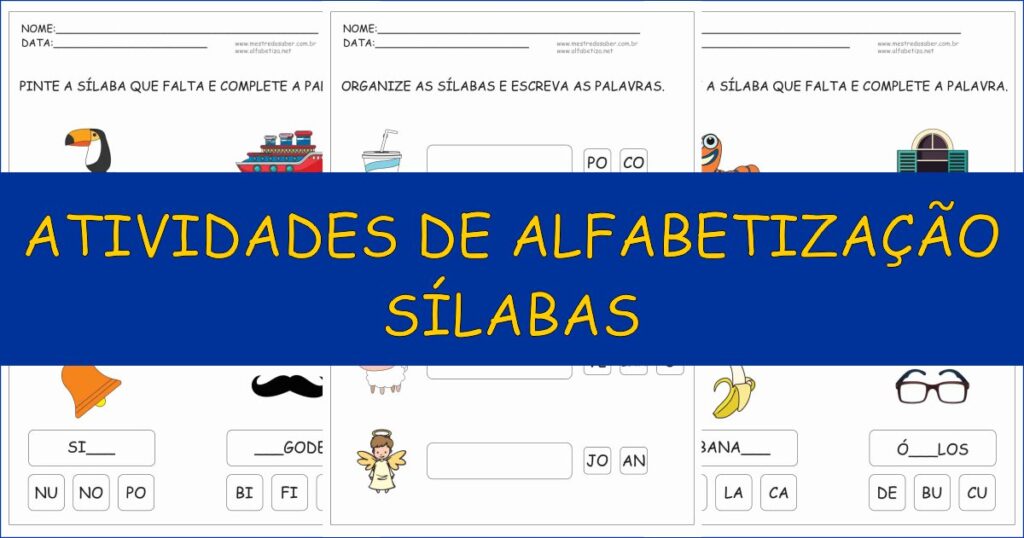 capa atividades de alfabetizacao silabas