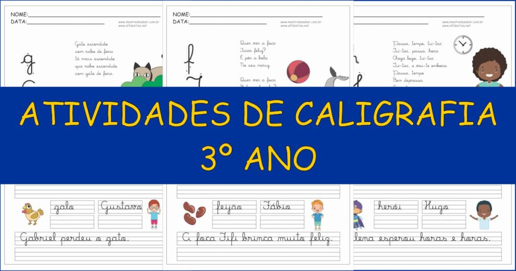 capa atividades de caligrafia 3 ano 1