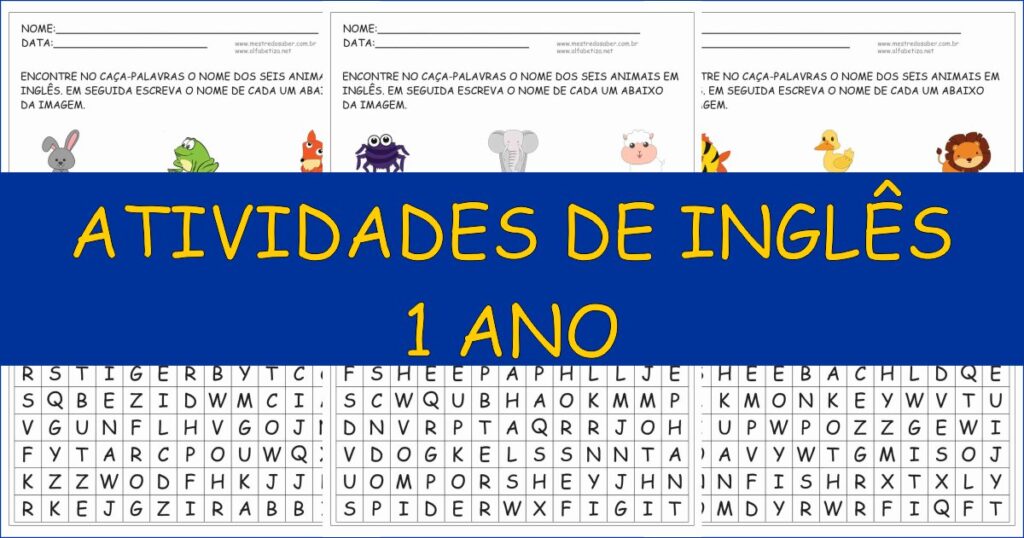 Atividades de Inglês 1 ano 2 capa atividades de ingles 1 ano 1
