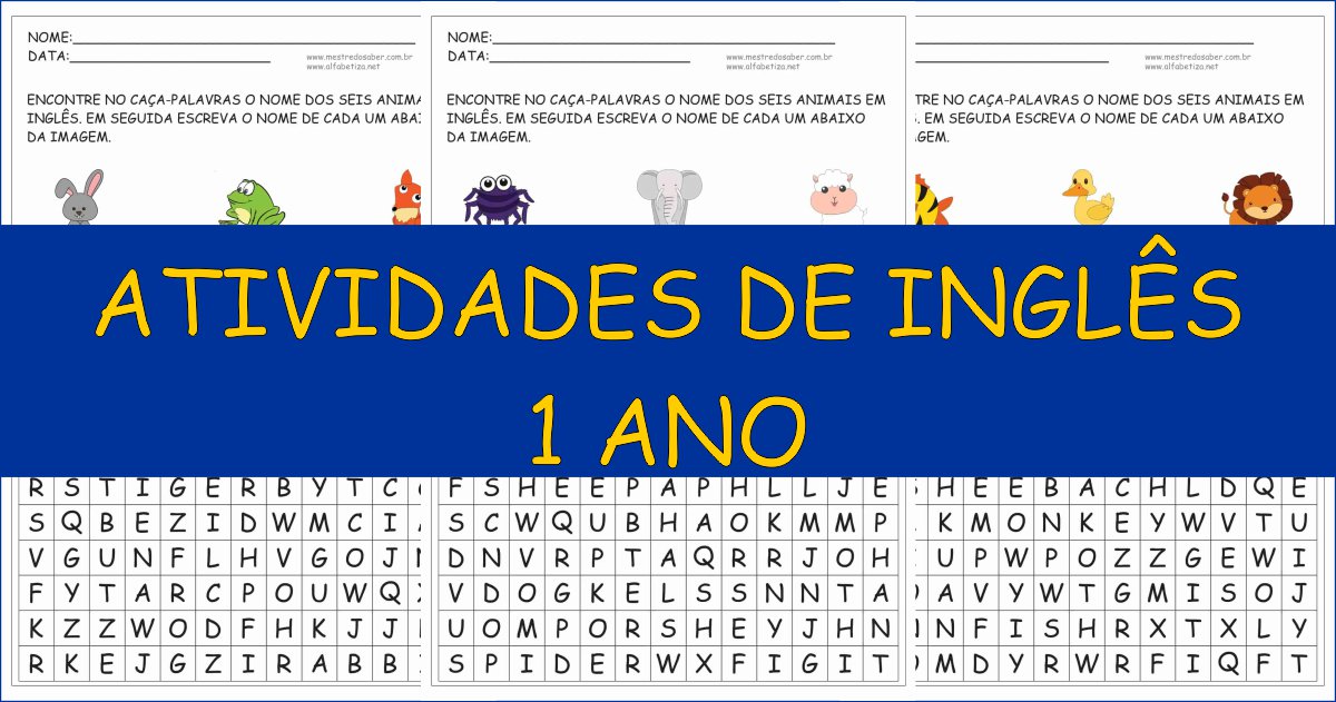 Atividades de Inglês 1 ano - Mestre do Saber