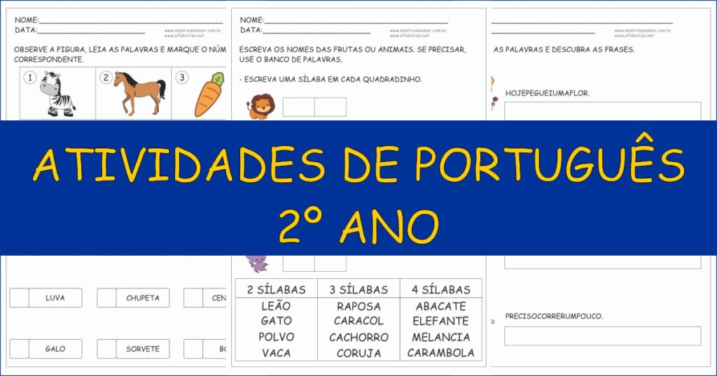 capa atividades de portugues 2 ano 1
