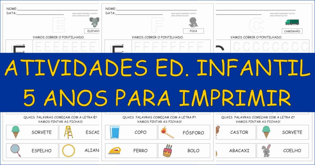 capa atividades educacao infantil 5 anos para imprimir 1