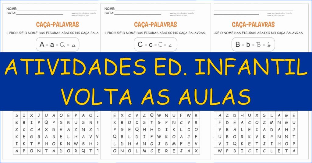 capa atividades educacao infantil volta as aulas 1