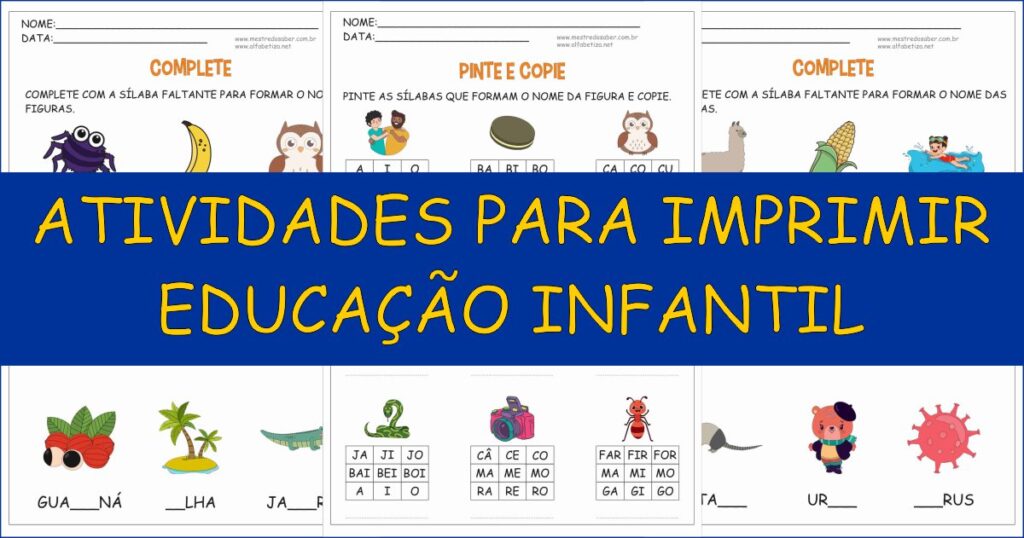 capa atividades para imprimir educacao infantil 1