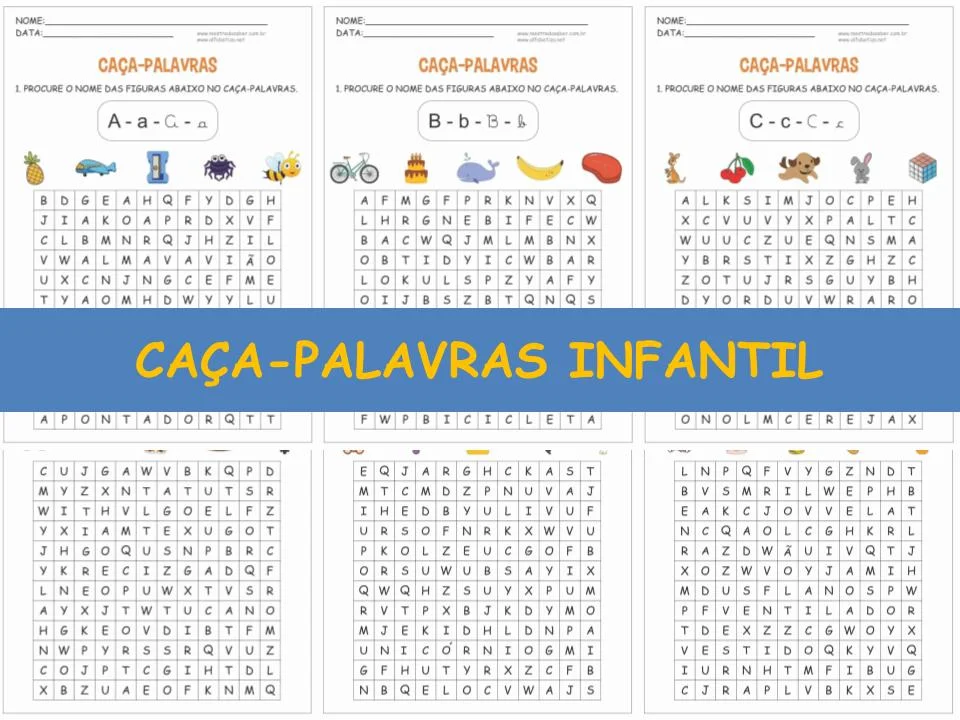 Arquivos caça-palavras - Atividades para a Educação Infantil