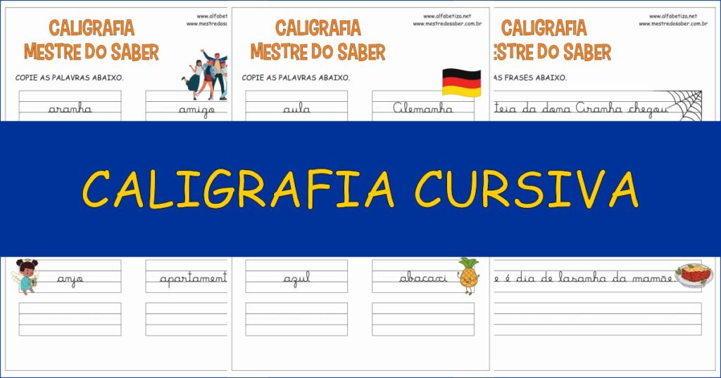 capa caligrafia cursiva
