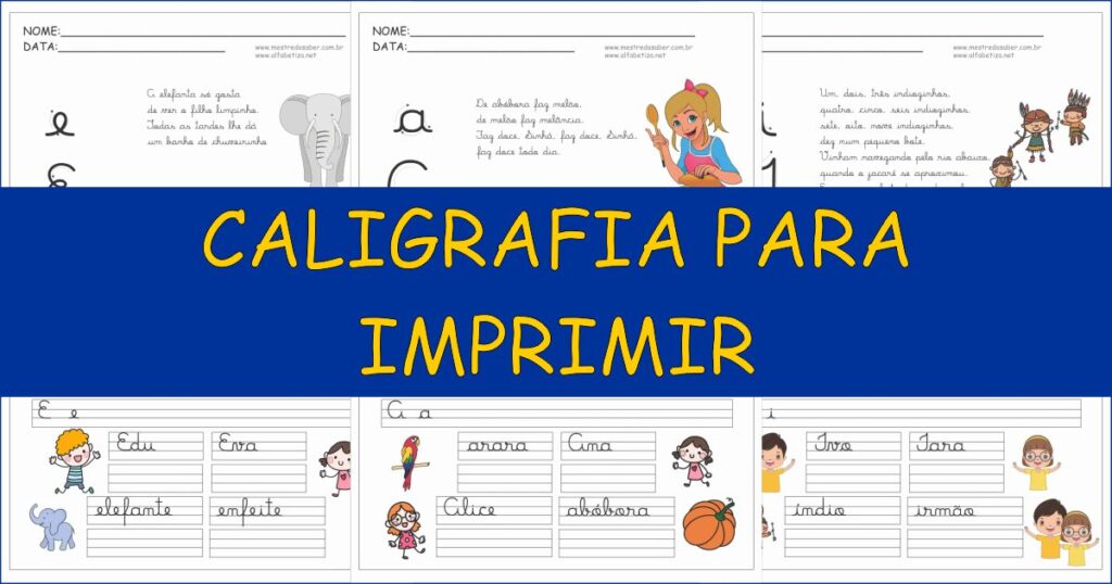 capa caligrafia para imprimir 1