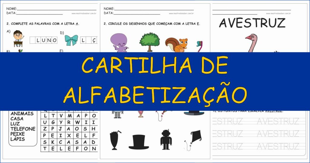 capa cartilha de alfabetizacao