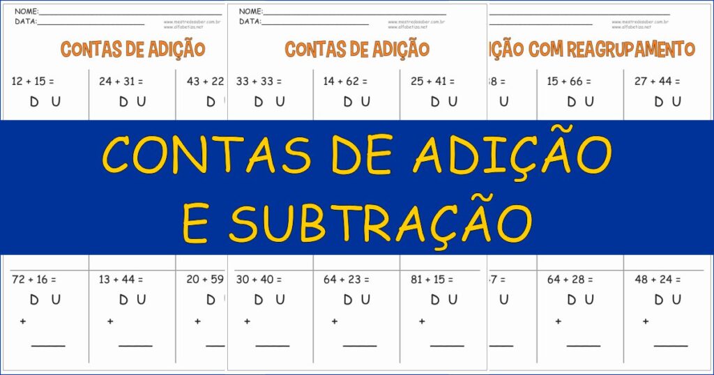 capa contas de adicao e subtracao 1
