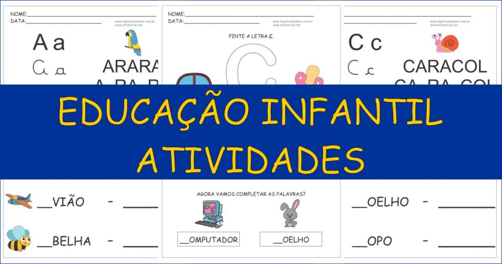 capa educacao infantil atividades 1