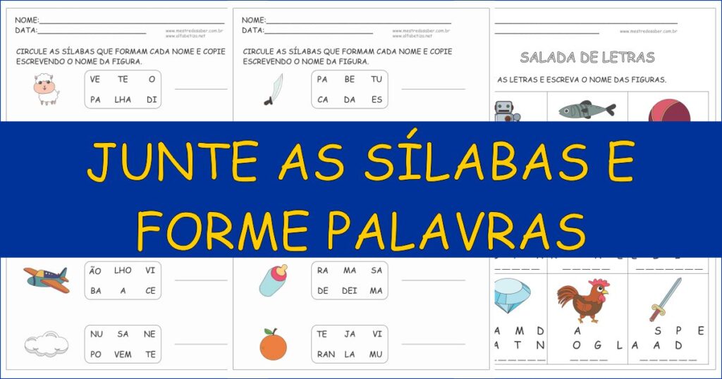 capa junte as silabas e forme palavras