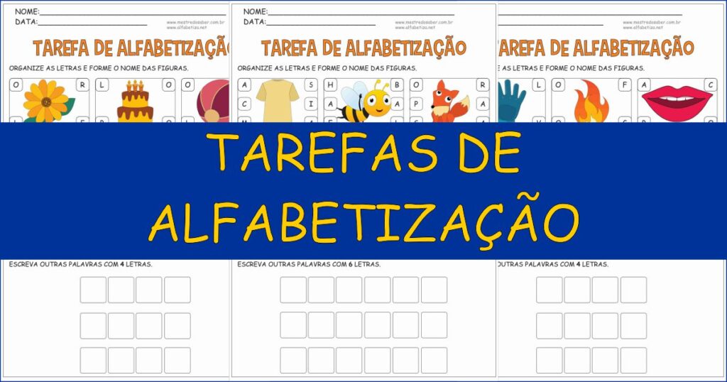 capa tarefas de alfabetizacao 1
