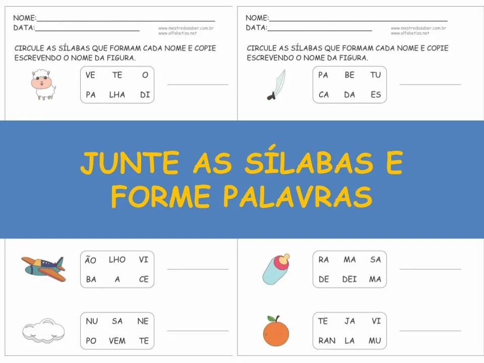 Junte As S Labas E Forme Palavras Mestre Do Saber